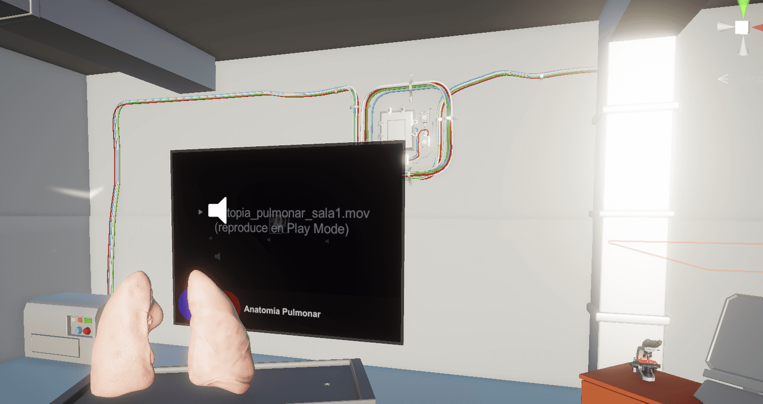 Sala virtual con contenido de anatomía pulmonar